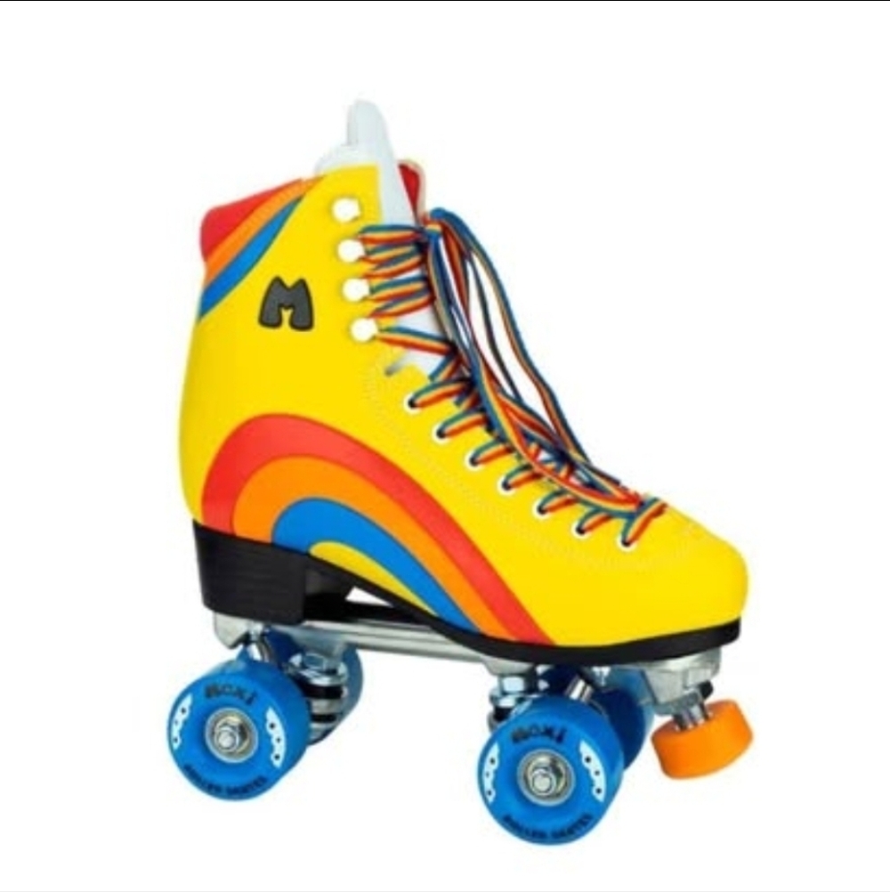 Moxi Rainbow Rider RollerskatesSummertime Rainbows Retro 70s 90s Size 4